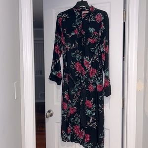 EVRI Plus Size 1x Floral Button Up Dress